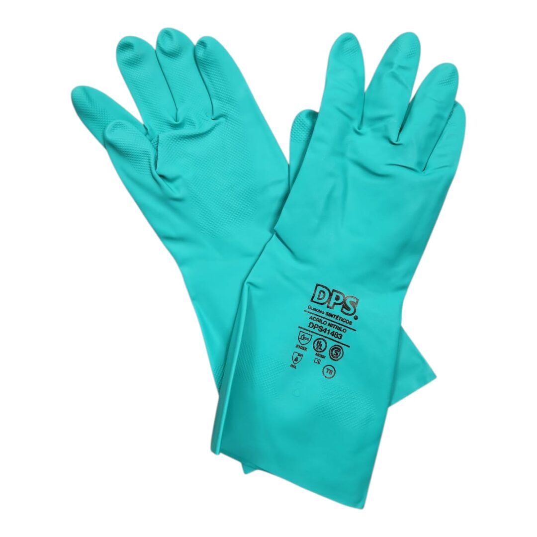 Guante Nitrilo Verde Flocado Reforzado Depascale Lavable - Imagen 2