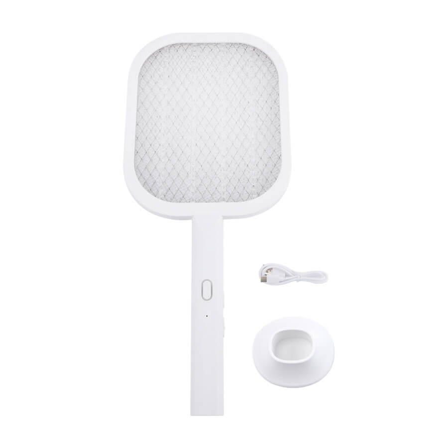 Raqueta Paleta Mata Moscas Mosquitos Recargable Usb Con Luz