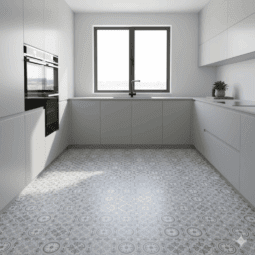 Piso Vinilico En Rollo 2,5mm Esp Calcareo Gris Cemento X Mt2