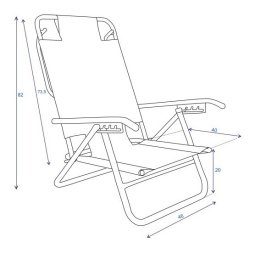 Alternative view of Reposera Silla Reforzada Aluminio 4 Posiciones Playera Cama