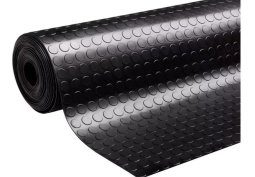 Piso De Goma Negro Moneda Circulos 2.5mm Ancho 1,60 Mt