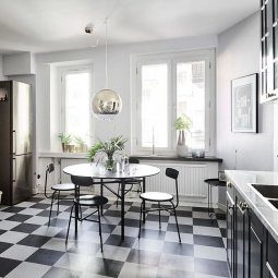 Alternative view of Piso Vinilico En Rollo 2.5mm Esp. Mt2 Damero Negro Y Blanco