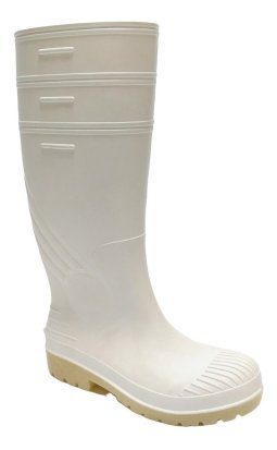 Bota De Lluvia Pvc Goma Color Blanca