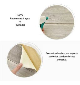 Alternative view of Baldosa Placa Autoadhesiva Decowall 3d Pared Madera 77x70cm