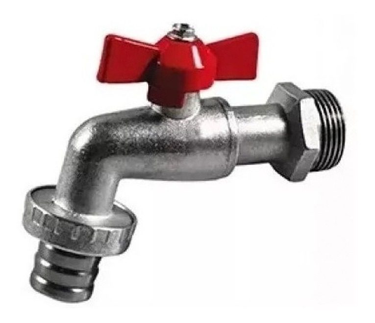 Canilla Niquelada Manguera Cierre Esférico Mariposa 13mm ½