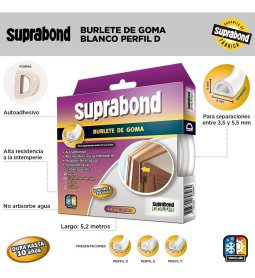 Alternative view of Burlete Puerta Ventana Tipo D Frio Suprabond Autoadhesivo X 5mts