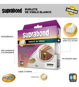 Alternative view of Burlete Puerta Ventana Frio Suprabond Autoadhesivo Vinilo 5m