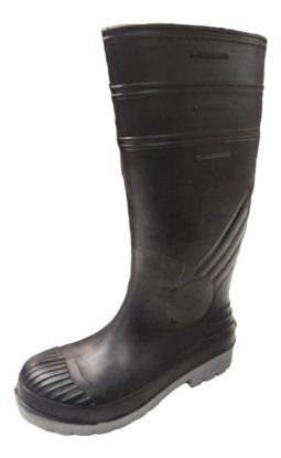Bota De Lluvia Pvc/goma Color Negra Con Puntera De Acero