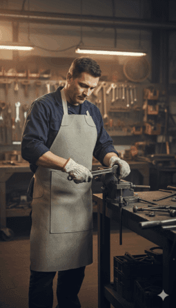 Delantal Cuero Descarne Soldador 60 X 90cm Goma Plomada