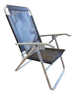 Reposera Alta Silla Reforzada Aluminio 4 Posiciones Playera