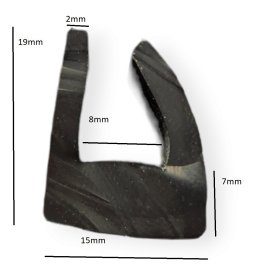 Alternative view of Burlete Perfil Terminacion U Vidrio Blindex Epdm 8mm X 5mts