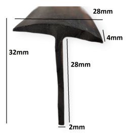 Alternative view of Burlete Perfil Terminacion T Grande 28mm X 32mm X 6mts