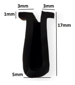 Alternative view of Burlete Perfil Terminacion En U Goma Epdm 17mm X 5mts