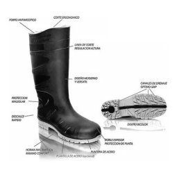 Alternative view of Bota De Lluvia Ombu Suela Antideslizante Puntera Acero