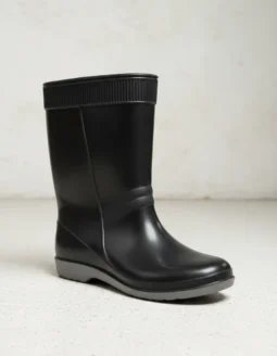 Bota De Lluvia Pvc Dama Color Negra Impermeable