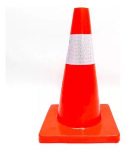Cono Vial Naranja Memoria Real Pvc 45cm Y Banda Reflectiva