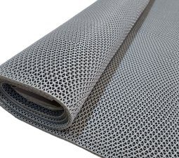 Felpudo Alfombra Tapete Zig Zag 5mm Ancho 1,20mts Gris Azul