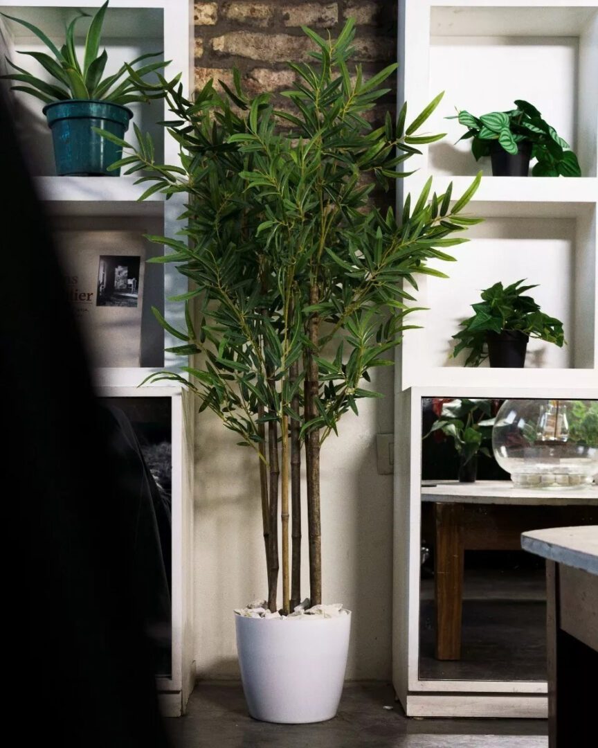 Planta Artificial Grande Decoración Caña De Bambú 150cm - Imagen 4
