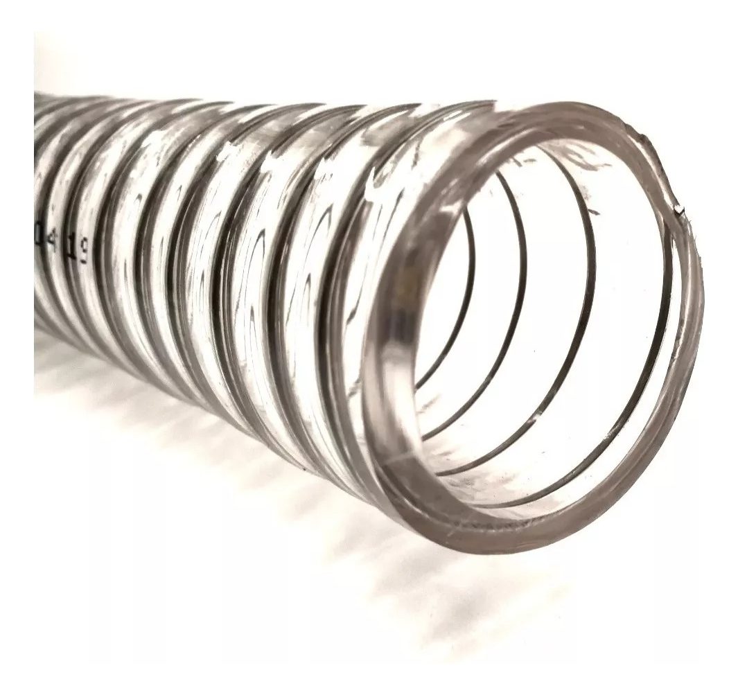 Manguera Pvc Transparente Atoxica Malla Acero 1 P 25mm X50mt