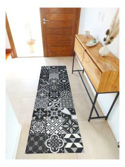 Alternative view of Alfombra Vinilica Deco Cocina Living Lavable 60x200cm Negro