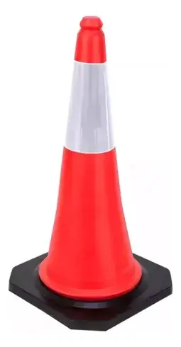 Cono Vial Naranja 75cm Alto Con Base Goma Y 1 Reflectivo