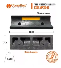 Alternative view of Tope Para Rueda Auto Camioneta Estacionamiento Conoflex 36cm