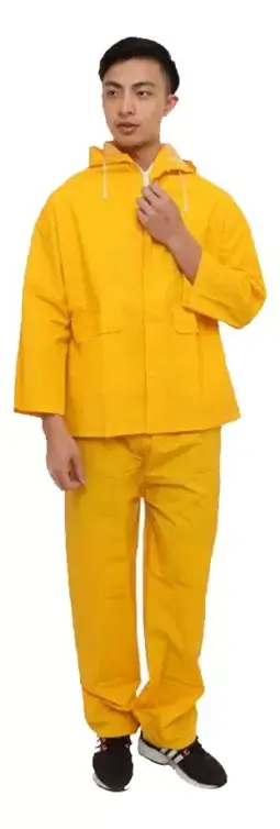 Equipo Lluvia Traje Agua Amarillo 100% Imperbeable Capucha