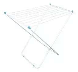 Tender De Pie 9 Varillas Plegable Tendedero Colgar Ropa Color Blanco