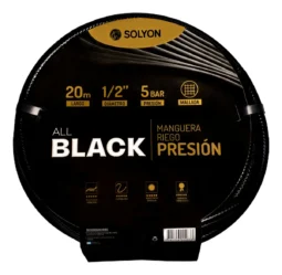 Manguera Solyon Riego Presion All Black 1/2 X 20 5 Bar Negra Color Negro