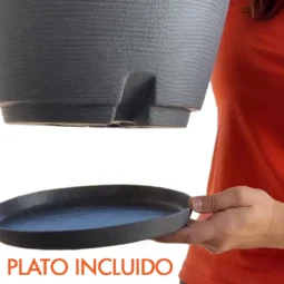 Alternative view of Maceta Amsterdam Plástico Grande Rotomoldeada 40x45cm Con Plato