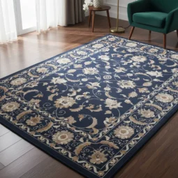 Alternative view of Alfombra Carpeta Zafira Tejido Plano Living Comedor 100x150cm Azul