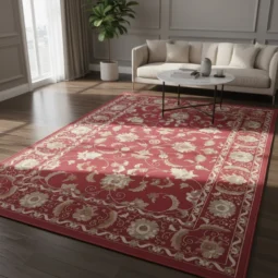 Alternative view of Alfombra Carpeta Zafira Tejido Plano Living Comedor 1,5x2mt Rojo