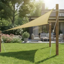 Alternative view of Toldo Vela Triangular Media Sombra 90% C/ojales 2,85x4x5mt