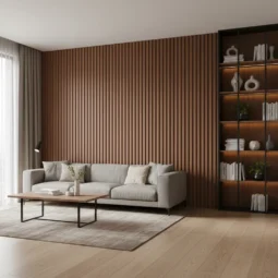 Revestimiento De Pared Wall Panel Wpc Simil Madera Interior Nogal