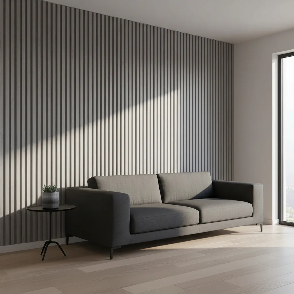 Revestimiento De Pared Wall Panel Wpc Simil Madera Interior Gris