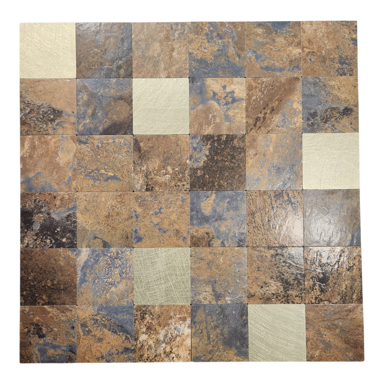 Mosaico Azulejo Vinilo Autoadhesivo Cuadrado 30x 30cm X Unidad Goethita Cobre - Imagen 2