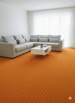 Alfombra Tapizmel Punzonada Diloop Boucle Acanalada X Mt2 Naranja