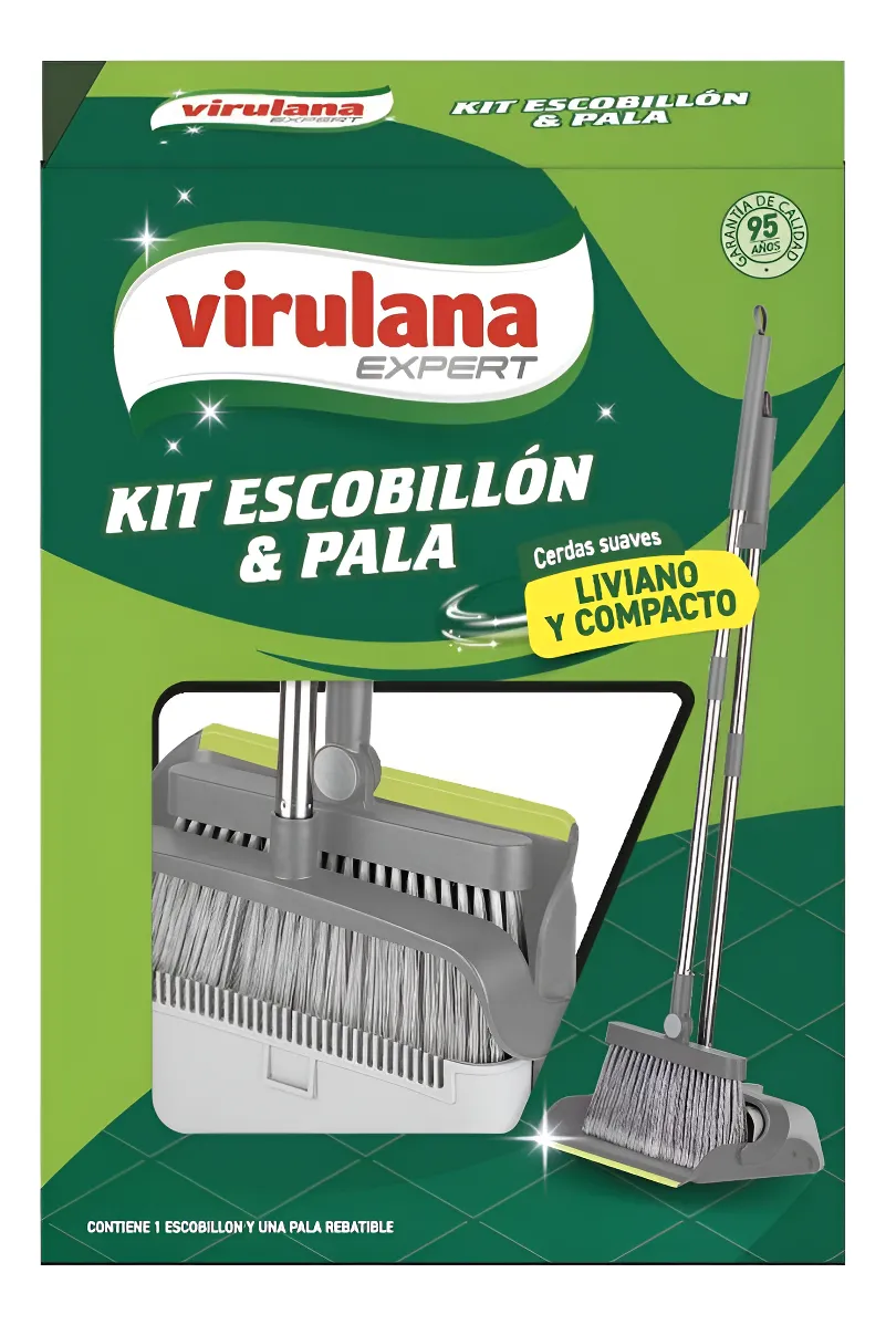 Kit Escobillon Y Pala Virulana Expert Cerdas Suaves