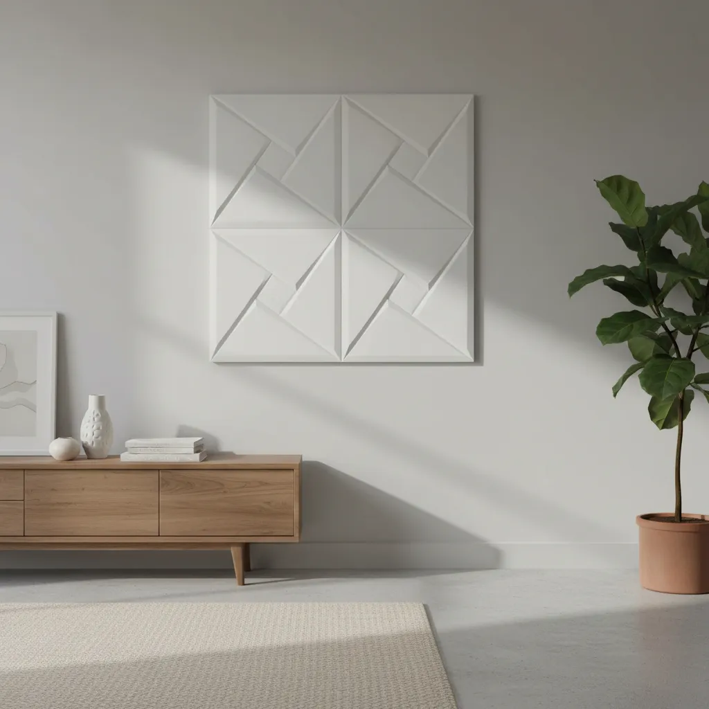 Baldosa Placa Autoadhesiva Soft Pared Cuero Marfil 70x70cm - Imagen 2