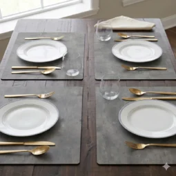Set 4 Individuales De Mesa Vinilico Impereable 45cm X 33cm Cemento Alisado