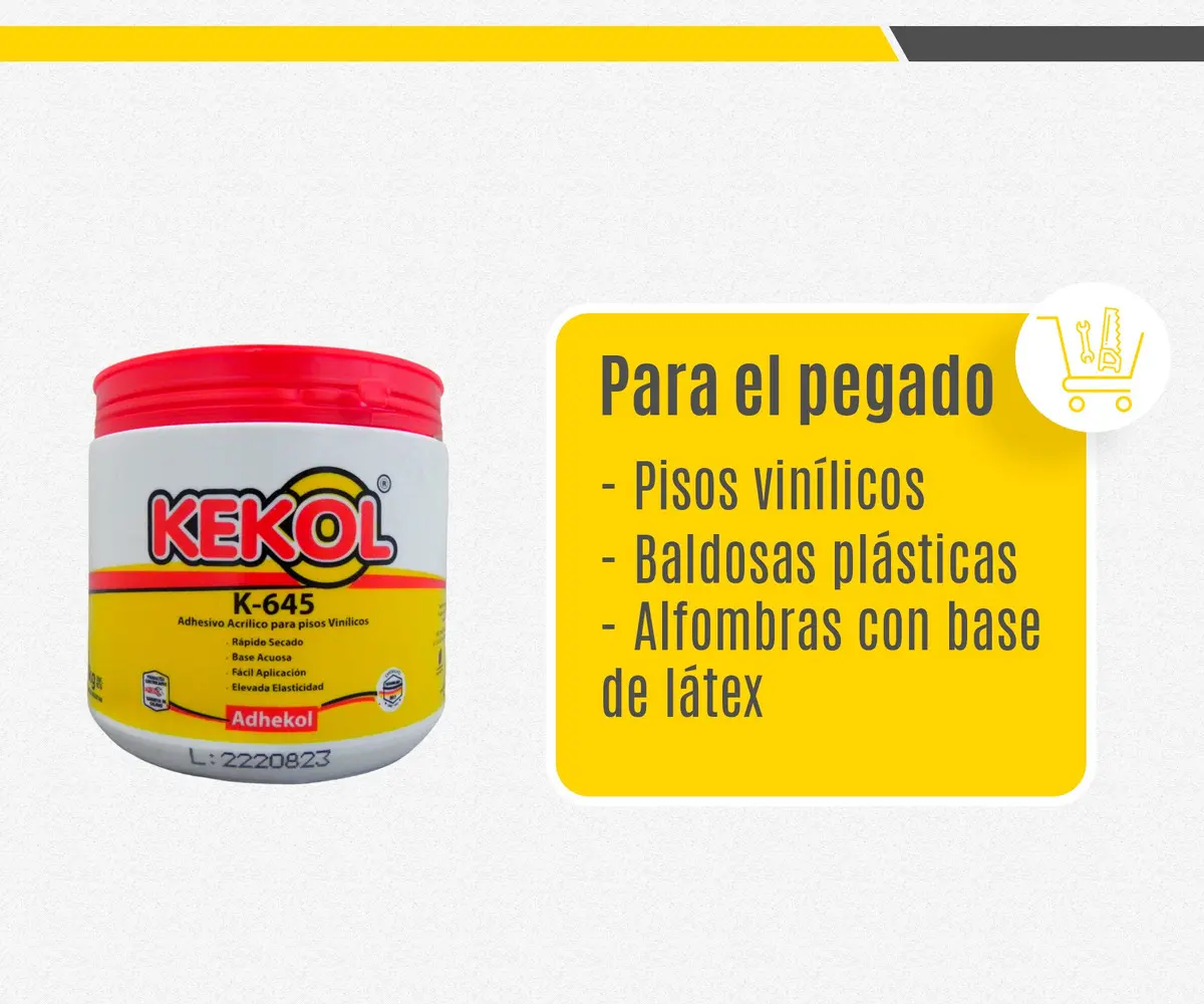 Adhesivo Base Acuosa Kekol K645 Piso Vinilico Baldosa 1Lt - Imagen 3