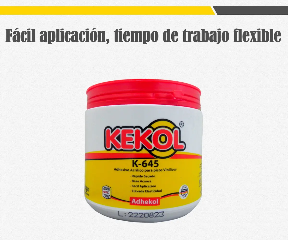 Adhesivo Base Acuosa Kekol K645 Piso Vinilico Baldosa 1Lt - Imagen 4