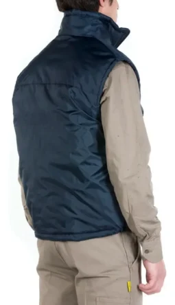 Alternative view of Chaleco Trucker Azul Trabajo Matelaseado Para Frio