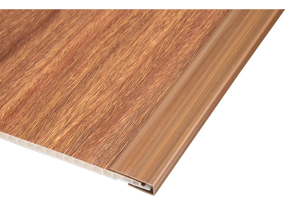 Perfil Borde J Machimbre Pvc Cielorraso Marron Oscuro X 2,80mt
