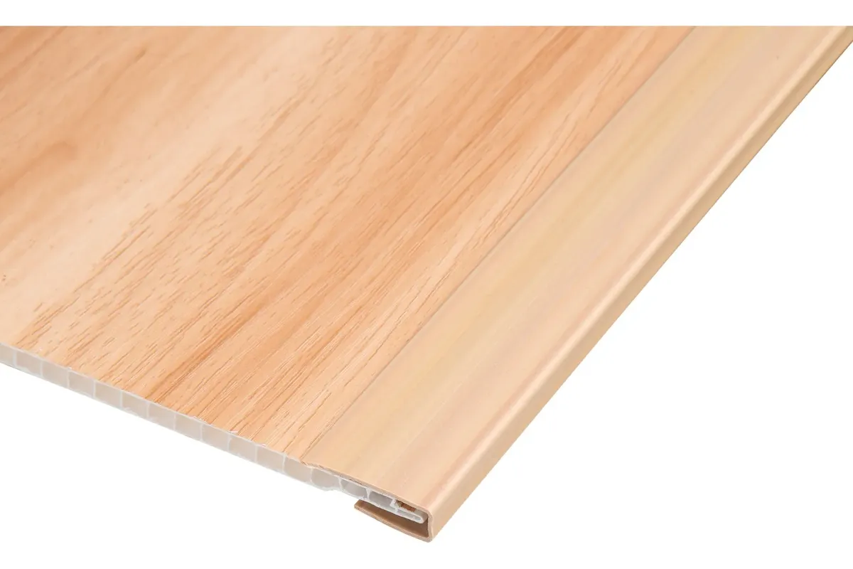 Perfil Borde J Machimbre Pvc Cielorraso Marron Claro X 2,80mt