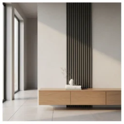 Revestimiento De Pared Wall Panel Wpc Simil Madera Interior Negro