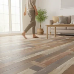 Piso Vinilico En Rollo 2,6mm Tarkett Madera Gastada Multicolor Mt2