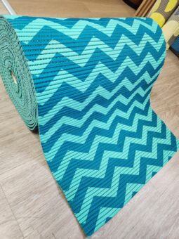 Camino Antideslizante Esponjoso Foam Ancho 65cm Diseño X Mtl Zigzag Verde - Imagen 4
