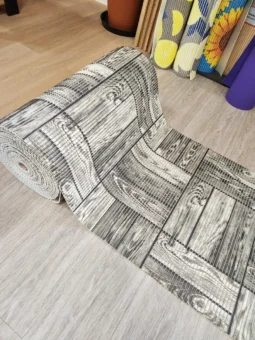 Camino Antideslizante Esponjoso Foam Ancho 65cm Diseño X Mtl Parquet - Imagen 4