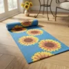 Camino Antideslizante Esponjoso Foam Ancho 65cm Diseño X Mtl Girasoles